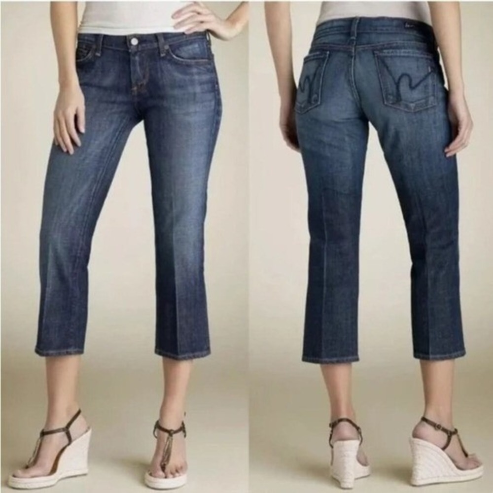 Citizens of Humanity Kelly 063 Low Waist Cropped Jeans Blue Stretch Size 26